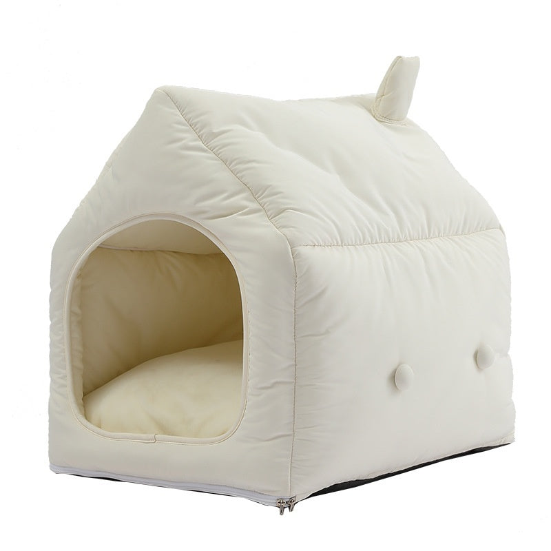 Folding Small Tent Winter Warm Kennel Cat Mat Detachable