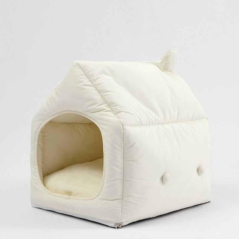 Folding Small Tent Winter Warm Kennel Cat Mat Detachable