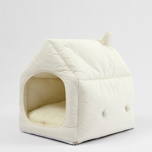 Folding Small Tent Winter Warm Kennel Cat Mat Detachable